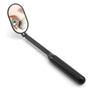 Miroir cosmétique professionnel, outil d'inspection des cils de luxe, cadre en acier inoxydable plaqué or de haute qualité, à fixer au mur - Product Image 1