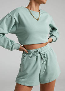 Custom Logo Women Short Jogger <b>Set</b> Plain Short <b>Sweatpants</b> Tracksuit <b>Set</b> high quality custom logo and desighn - Product Image 4