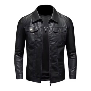 Veste en cuir pour homme, doublure douce, vêtement d'extérieur élégant, qualité durable, veste d'hiver tendance, veste en cuir pour homme - Product Image 1