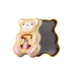 Boîte en métal Bear en stock, boîte en métal personnalisée avec gaufrage, boîte de rangement pour biscuits, conteneur en métal avec couvercle - Product Image 1