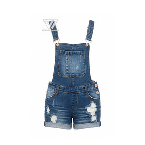 Custom Wholesale Crop Denim Jean Sexy Fashion Dangri Streetwear <b>Short</b> Summer Dress Bodysuit for Women - Product Image 1