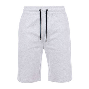 Shorts en coton gris pour hommes, taille mi-haute, avec cordon de serrage, décontractés, respirants, tricotés, avec poches, couleur unie, vente en gros - Product Image 5
