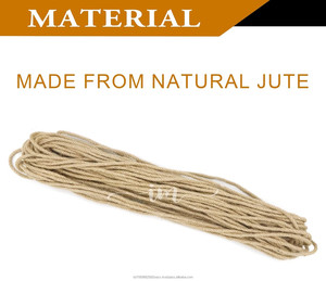 Corde en jute torsadée 100% écologique, 1/4 pouce (6 mm) d'épaisseur, naturelle, antibactérienne, résistante, solide, décorative, pour linge, jardin - Product Image 2
