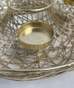 Gold Iron Candle Holder With Premium Quality For Home Decoration Modern Living Space Tabletop Accent Display - Product Image 3