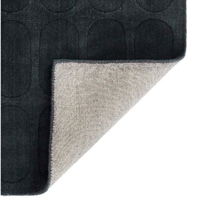 Tapis moderne bleu marine tufté à la main, 100 % laine de Nouvelle-Zélande, tapis géométrique texturé pour salon et chambre à coucher - Product Image 6
