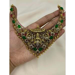 Indian Ethnic Artificial <b>Jewellery</b>-Nisha South Indian Bridal Necklace <b>Set</b> - Product Image 3
