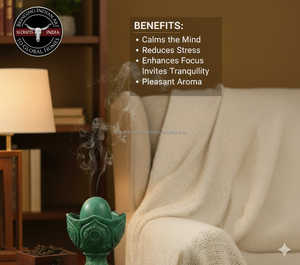 Brûleur d'encens religieux de conception arabe artisanale avec sculpture florale époxy et base en bois pour décor de méditation d'aromathérapie - Product Image 2