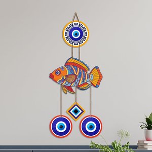 Décoration murale Fish Nazar Battu en MDF, Art déco, Œil protecteur, Vastu, pour entrée de maison - Product Image 3