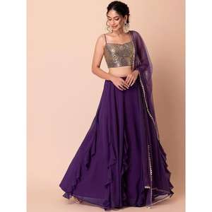 Atractivo Purple Georgette Events Party Wear Lehenga Choli Con Dupatta - Product Image 1