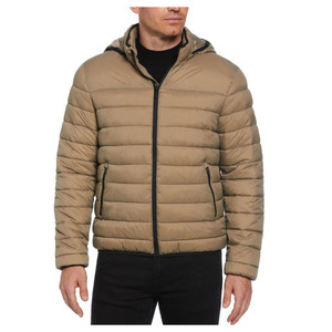 Chaqueta acolchada con capucha para hombre, de invierno, manga larga, rellena de plumón, corte regular, tela transpirable, diseño liso, impresión de logotipo personalizado - Product Image 5