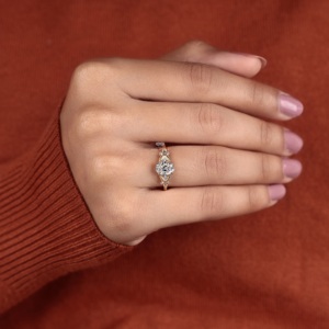 Oval Lab Grown Diamond Engagement <b>Ring</b> 14K Gold Leaf Style Nature Inspired Bridal Wedding <b>Ring</b> Custom Manufacturer Supplier - Product Image 2