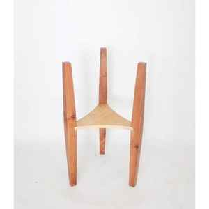 Maceta de Cerámica Hecha a Mano con Soporte de Madera, Maceta Moderna Minimalista para Plantas de Interior, Decoración para Hogar y Oficina - Product Image 1