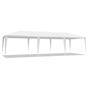 Tenda per Feste all'Aperto Bianca 3x9m, Struttura in Ferro Verniciato con Rivestimento in PE, per Matrimoni ed Eventi - Product Image 1