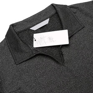 T-shirt en coton extensible respirant de haute qualité pour femme, élégant, gris foncé, à col, vêtement décontracté haut de gamme - Product Image 4