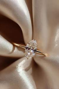 Anillo de Compromiso de Oro de 14K con Diamante Cultivado en Laboratorio de Corte Elegante de 2ct, Diseño Simple de Lujo, Certificado IGI para Mujer, Color D, Joyería de Regalo - Product Image 3