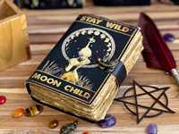 Journal de voyage en cuir personnalisé « Moon Child », carnet en cuir, journal d'écriture en cuir