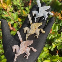 Pendentif Cheval Pégase Ailé en Diamant de Luxe Très Demandé, en Argent Sterling 925, pour Usage Mode, Disponible au Prix d'Usine