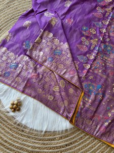 Super mejor calidad Gujarati tradicional verano Georgette tela de seda flor impresa Saree boda fiesta desgaste buen precio - Product Image 4