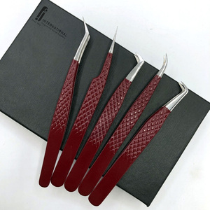 Pince à cils personnalisée en acier inoxydable à haute teneur en carbone, avec poignée diamantée, pour extensions de cils, ensemble de cils en acier pointu de qualité supérieure - Product Image 3