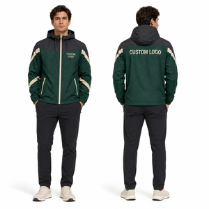 Veste coupe-vent athlétique pour hommes, sur mesure, vente en gros, poches zippées, cordon de serrage réglable, poignets élastiques, doublée, design moderne, qualité supérieure - Product Image 2