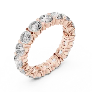 Anillo de Boda Unisex de Lujo con Diamantes Sintéticos Redondos Brillantes de 4.80 CTW, Color E, Oro Sólido de 18K, Banda Completa de Eternidad con 16 Piedras - Product Image 6