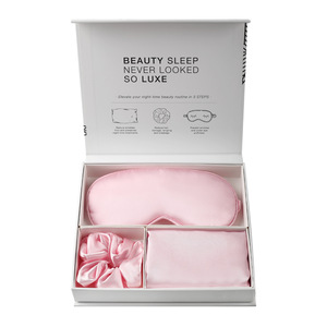 Masque de sommeil en soie, chouchou en satin, foulard carré – Ensemble d'accessoires doux au toucher pour femme - Product Image 6
