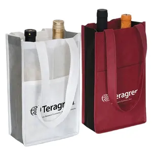 Eco-Friendly 2-Bottle Wine Bag/Non-Woven Wine Bag/Promotional 2-Bottle Wine Bag