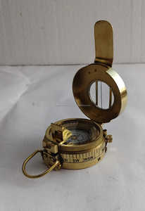 เข็มทิศทองเหลืองแท้พร้อมเลนส์กระจกมองเห็น ขนาดพกพา สำหรับการเดินเรือ - Product Image 2