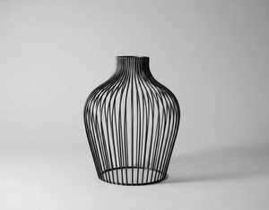 Minimalist Metal <b>Wire</b> Vase With Artificial White <b>Flowers</b> Indoor Home Decor - Product Image 2