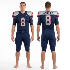 Conjunto de Uniforme de Fútbol Americano para Hombre, Personalizado con Número Sublimado, Malla Ajustada, Manga Corta, para Todas las Temporadas - Product Image 1