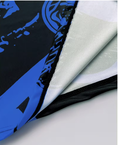 Combinaison de compression pour homme bleu-noir, manches longues, pantalon long, séchage rapide, coupe classique, impression par sublimation, col rond, Spandex/Nylon - Product Image 3
