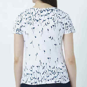 T-shirt d'été pour femme à col rond imprimé par sublimation, léger, coupe ajustée, imprimé par transfert thermique - Product Image 3