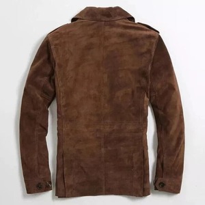 Men’s Classic Suede <b>Blazer</b> <b>Jacket</b> - Genuine <b>Leather</b> Luxury Coat - Product Image 3
