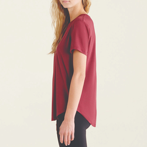 Camiseta de Manga Corta para Mujer, Cuello Redondo, Color Sólido, Corte Regular, Informal, Tejida, 100% Poliéster, Transpirable, para Todas las Temporadas - Product Image 5