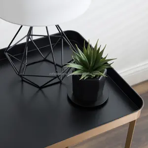 Mesa Auxiliar de Acero Inoxidable de Diseño de Lujo, Mueble de Hotel Moderno Hecho a Mano, Mesa de Centro de Metal Industrial Convertible con Almacenamiento - Product Image 4