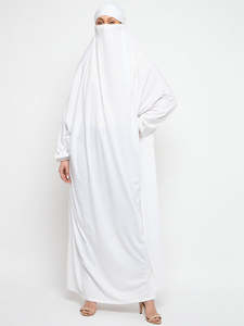 Nouvelle Abaya Blanche à Capuche 2026 pour Femme, Manches Longues, Longueur Ras du Sol, Vêtement Islamique Modeste, Coton Respirant, Tenue de Prière Moyen-Orient - Product Image 4
