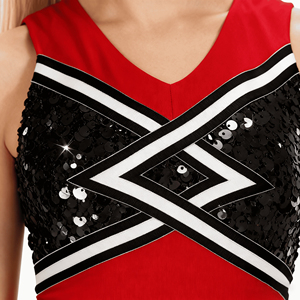 Uniforme de pom-pom girl sur mesure de style nouveau, fabriqué au Pakistan, pour jeunes, en vente - Product Image 2