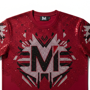 T-shirt surdimensionné durable en coton biologique avec strass, tissu écologique scintillant, motif graphique, mode urbaine - Product Image 3