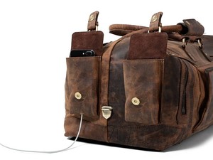 Handmade Custom Luxury 100% Genuine <b>Leather</b> Durable Zipper Casual Foldable <b>Duffle</b> <b>Bag</b> Unisex Wholesale Weekend Sports Gym Carry - Product Image 5