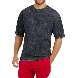 T-shirts à manches courtes pour hommes, design simple, lavage à l'acide, 100% coton, best-seller - Product Image 6