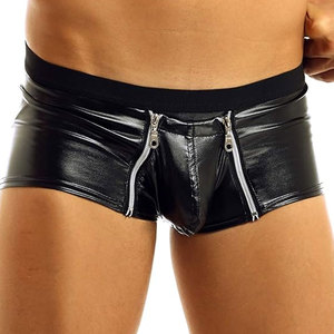 Sous-vêtements en cuir véritable haut de gamme, slips en cuir de mouton souple, culottes en cuir premium, lingerie noire sexy pour hommes - Product Image 2