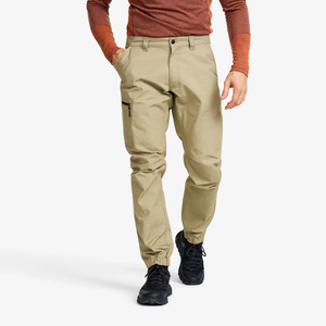 Men's Khaki Softshell Trousers Regular Fit Button Fly Water Resistant Outdoor Hiking Pants With Pockets All Seasons Wear - Product Image 1