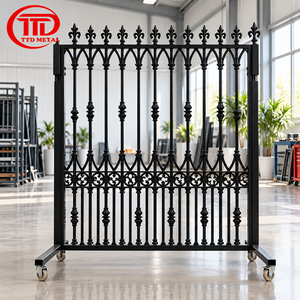Minimalist Wrought Iron Pool Fencing with Slim Vertical Pickets and Matte Black Finish for Contemporary Outdoor Home Pool Areas - Product Image 1