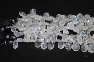 100% piedra preciosa Arco Iris piedra lunar facetada forma de pera cuentas Briolette piedra lunar pera cuenta para fabricación de joyas artesanales - Product Image 4