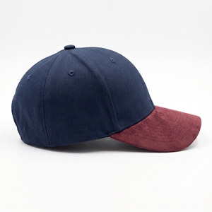 Gorra de Béisbol Exclusiva de Lujo, Bicolor Azul Marino y Marrón, con Visera de Gamuza, Seis Paneles Curvos, Estilo Dad Hat, Moda Urbana, OEM - Product Image 4