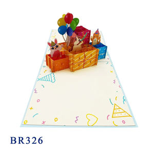 Meilleur prix - Carte pop-up Joyeux Anniversaire pour chiens et chats - Faite à la main - Design moderne multifonctionnel - Artisanat en papier vietnamien - Product Image 2