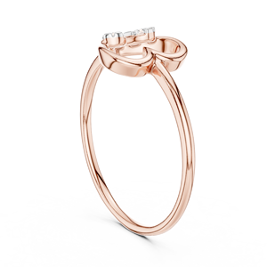 ROYAL HEART Lab Grown Diamond Women's <b>Ring</b> <b>Set</b> in 18KT Rose <b>Gold</b> with Side Stone Brilliant Cut-Engagement/Party/Gift Daily Use - Product Image 4