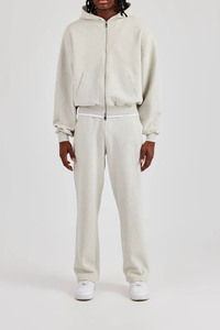 Ensemble de survêtement en molleton premium pour homme, coupe oversize, avec fermeture éclair, pour le sport et les loisirs, style athleisure de luxe - Product Image 1