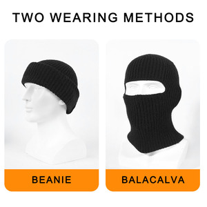 Pasamontañas de Punto 2 en 1 de Alta Calidad para Invierno, Máscara Facial para Esquí al Aire Libre, para Hombre, con MOQ Bajo - Product Image 3
