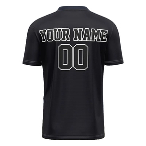 เสื้อฟุตบอลโพลีเอสเตอร์คุณภาพสูง แบบใหม่ สั่งทำได้ พิมพ์ลายด้วยความร้อน ตัดเย็บอัตโนมัติ MOQ ต่ำ - Product Image 2